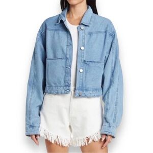 Blank NYC Cropped Denim Jacket Coastal Cowgirl Size S New With Tag $120